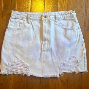 Forever 21 distressed light purple denim skirt size 29